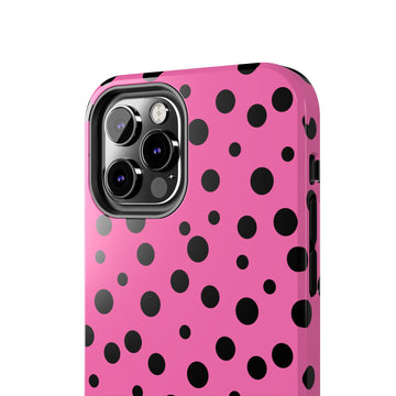 Hot Pink & Black Dot Phone Case for iPhone & Samsung