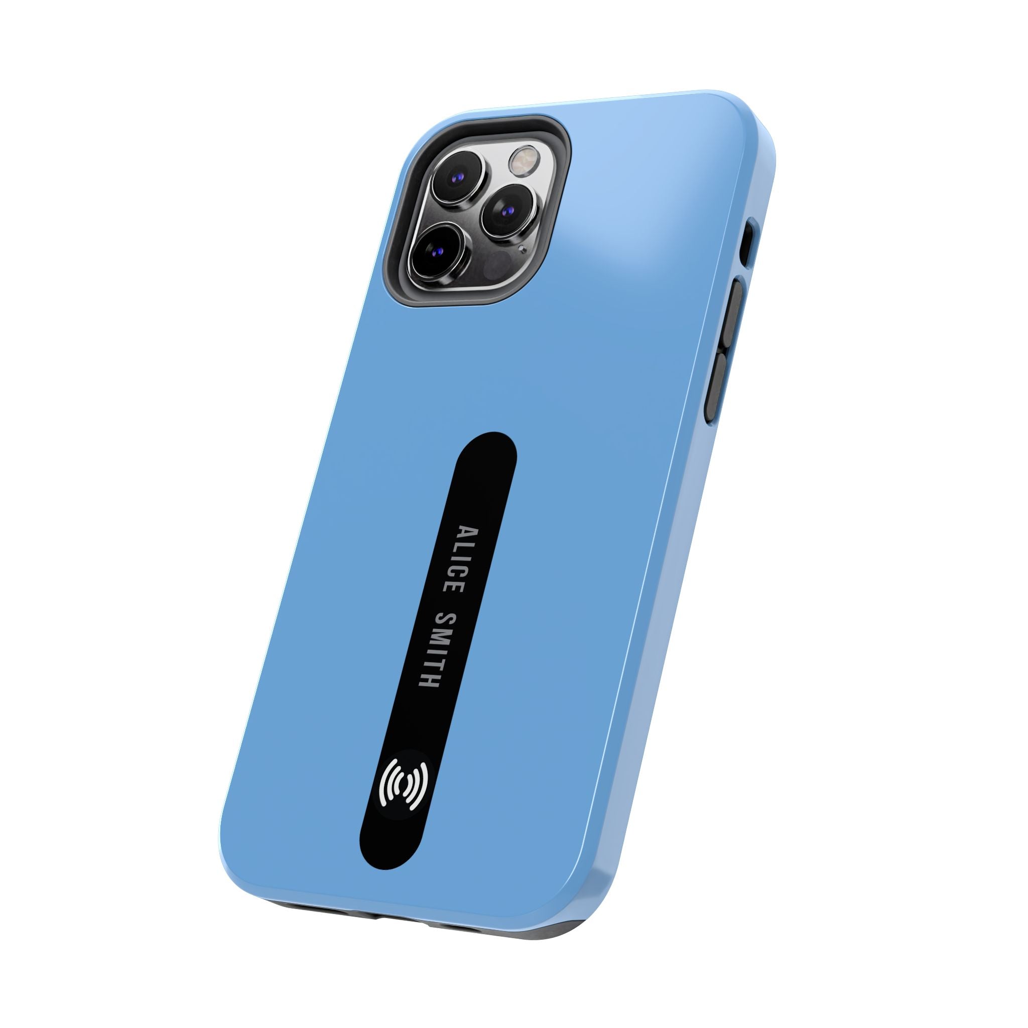 Custom Sky Blue Phone Case with Name for iPhone & Samsung