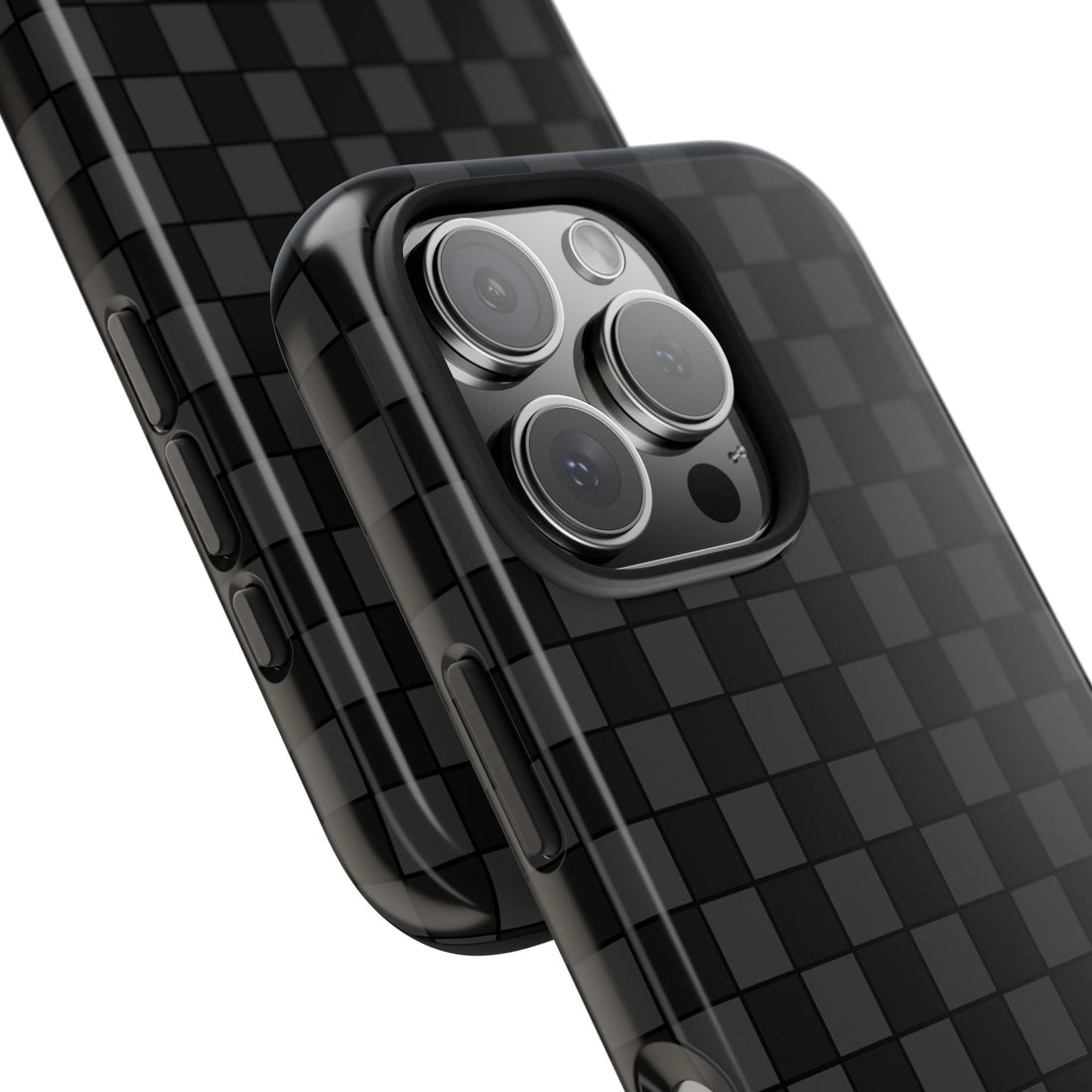 Black & Gray Checkered Phone Case | Stylish Shockproof Cover