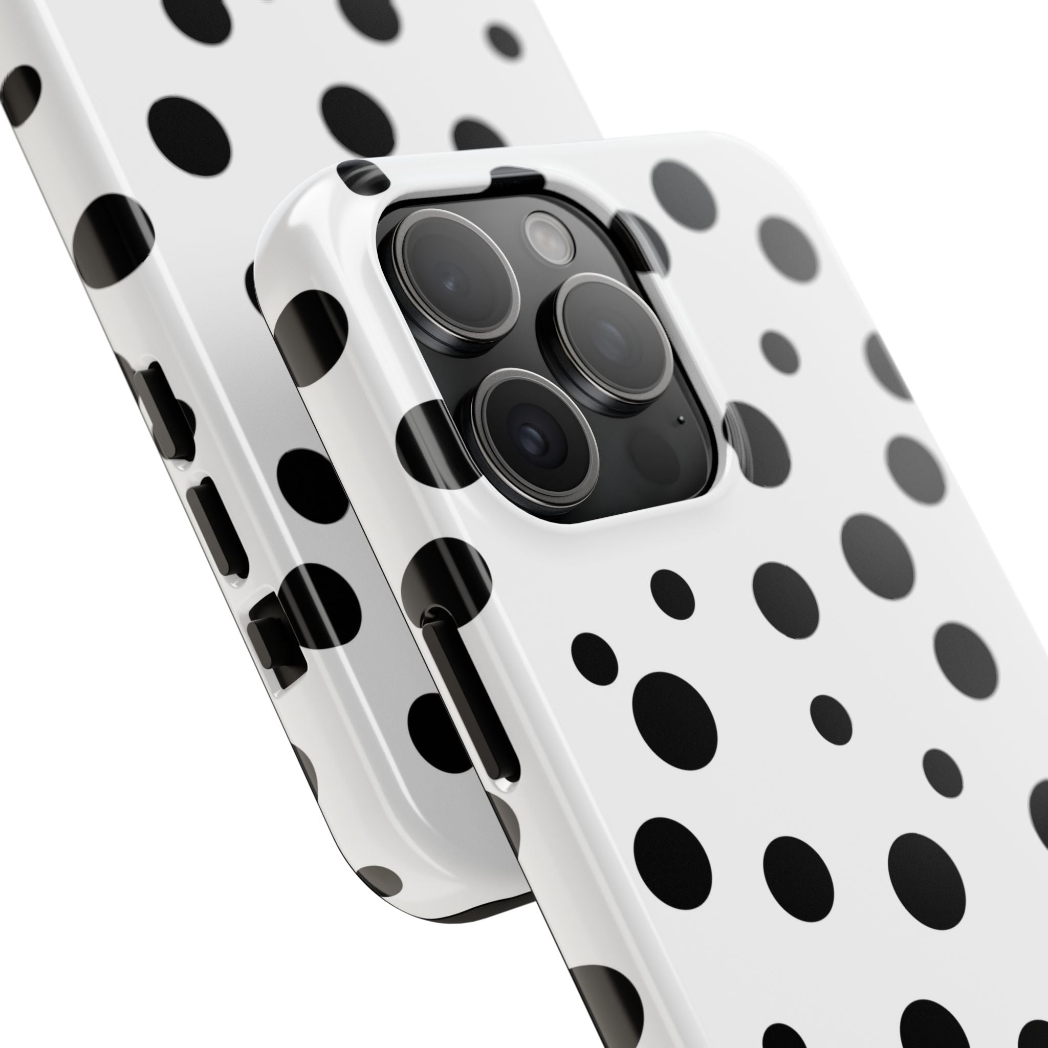 White & Black Dot Phone Case for iPhone & Samsung