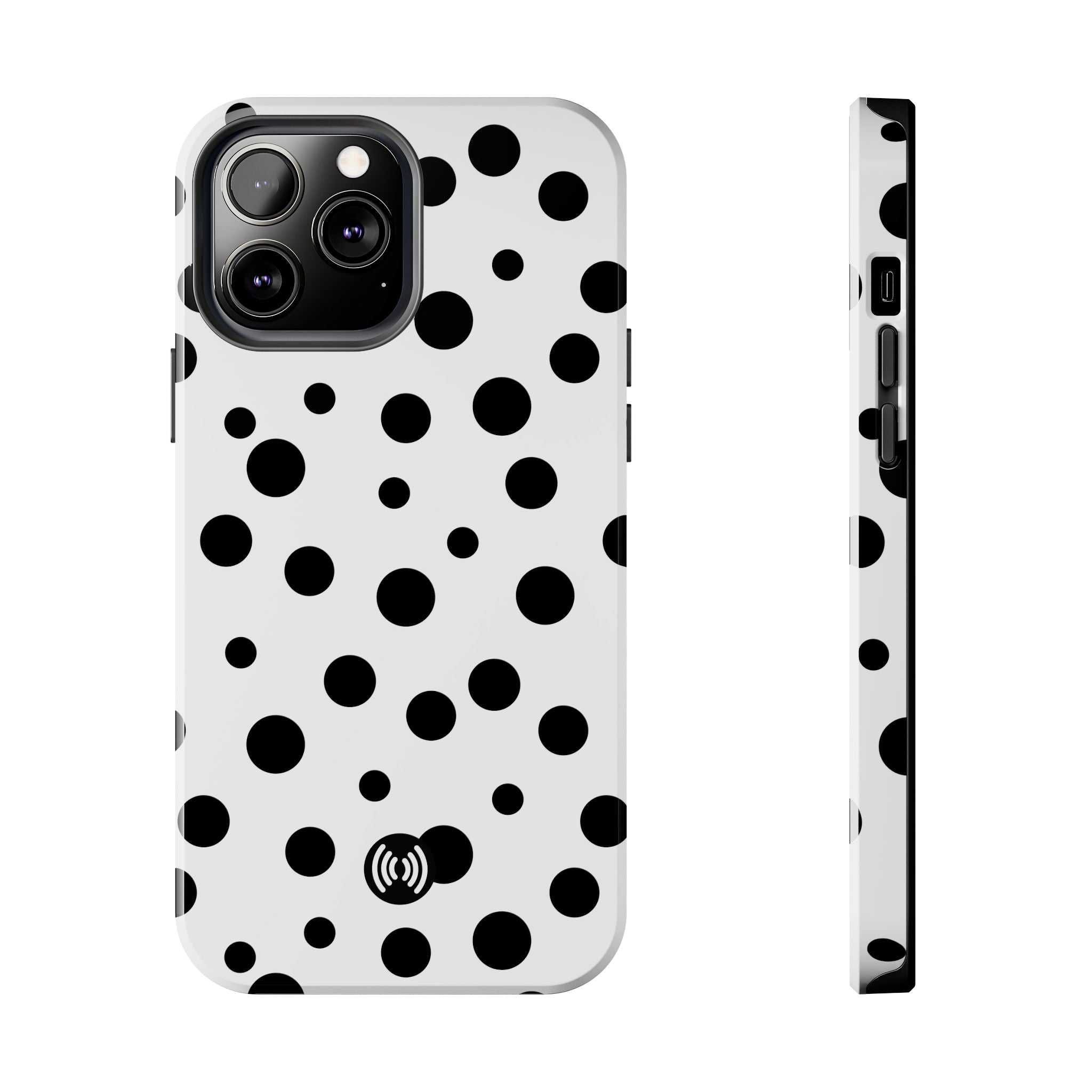 White & Black Dot Phone Case for iPhone & Samsung