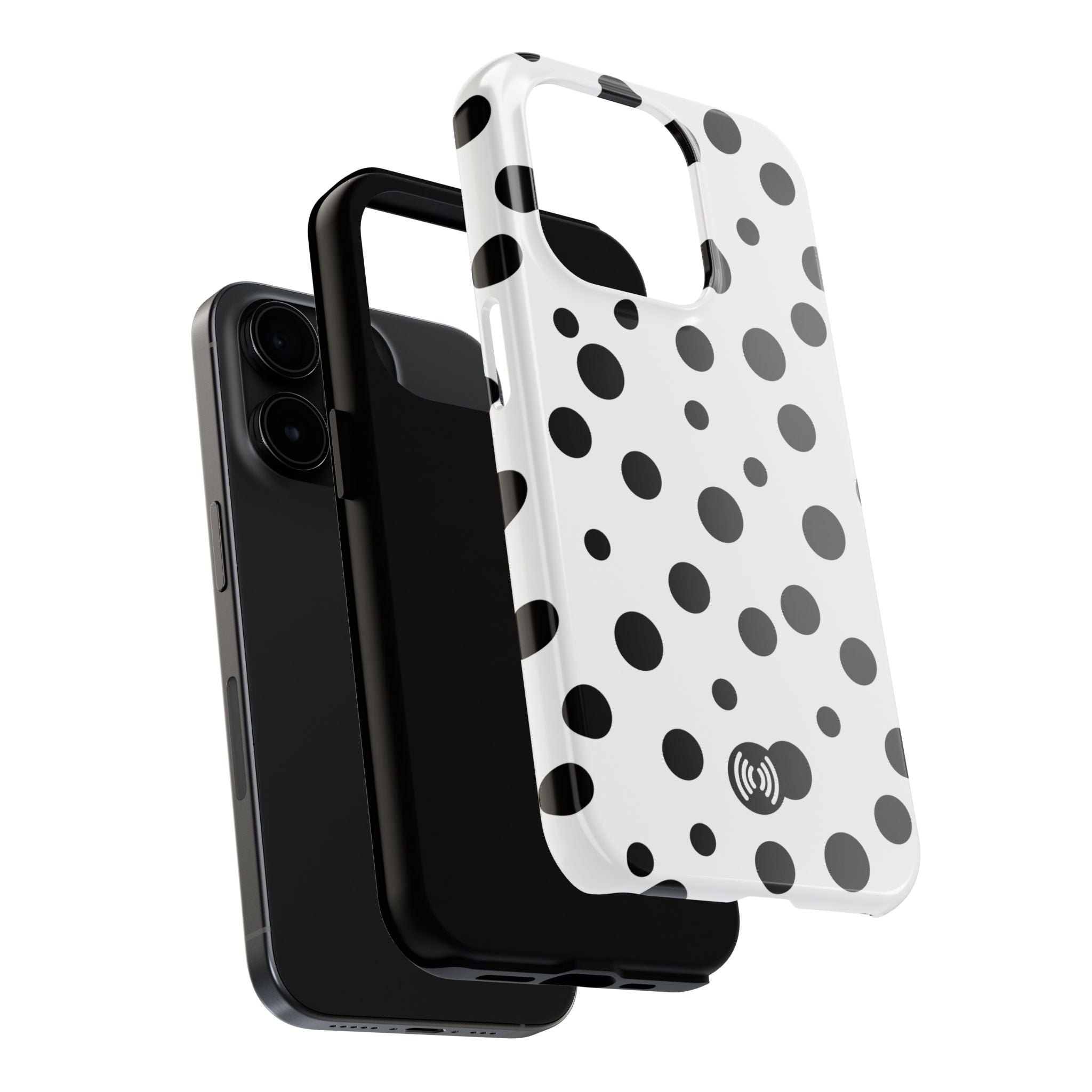 White & Black Dot Phone Case for iPhone & Samsung