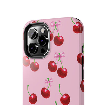 Cherries & Pink Bows Phone Case for iPhone & Samsung