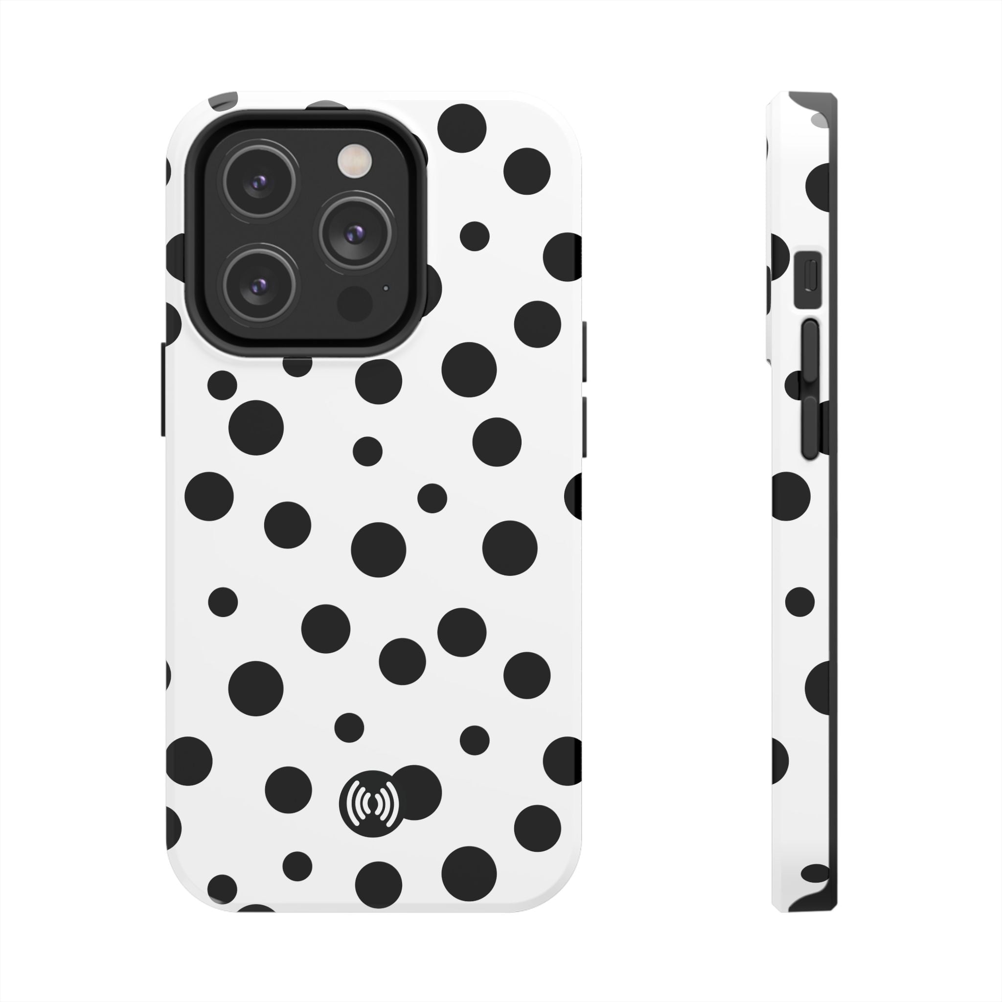 White & Black Dot Phone Case for iPhone & Samsung