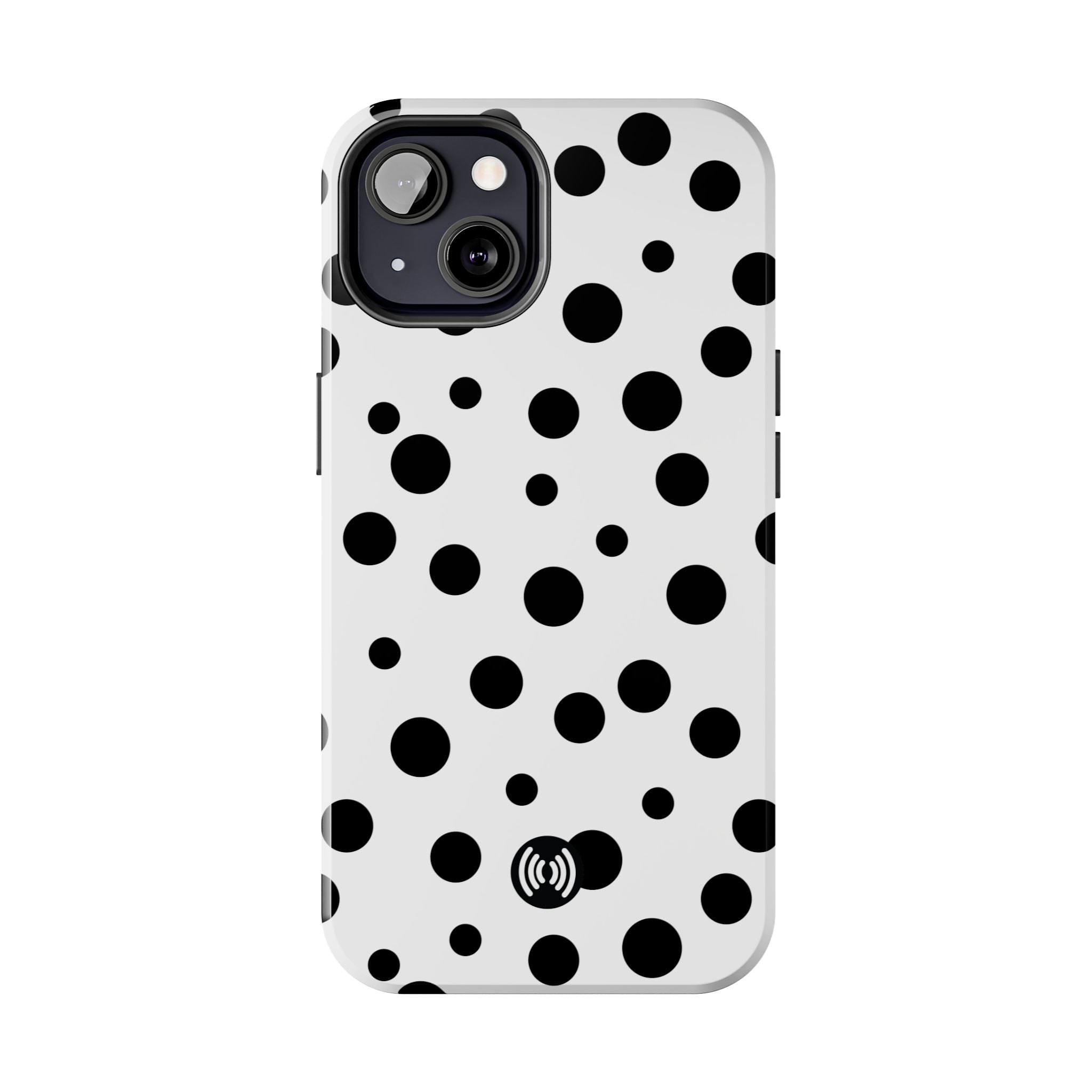 White & Black Dot Phone Case for iPhone & Samsung