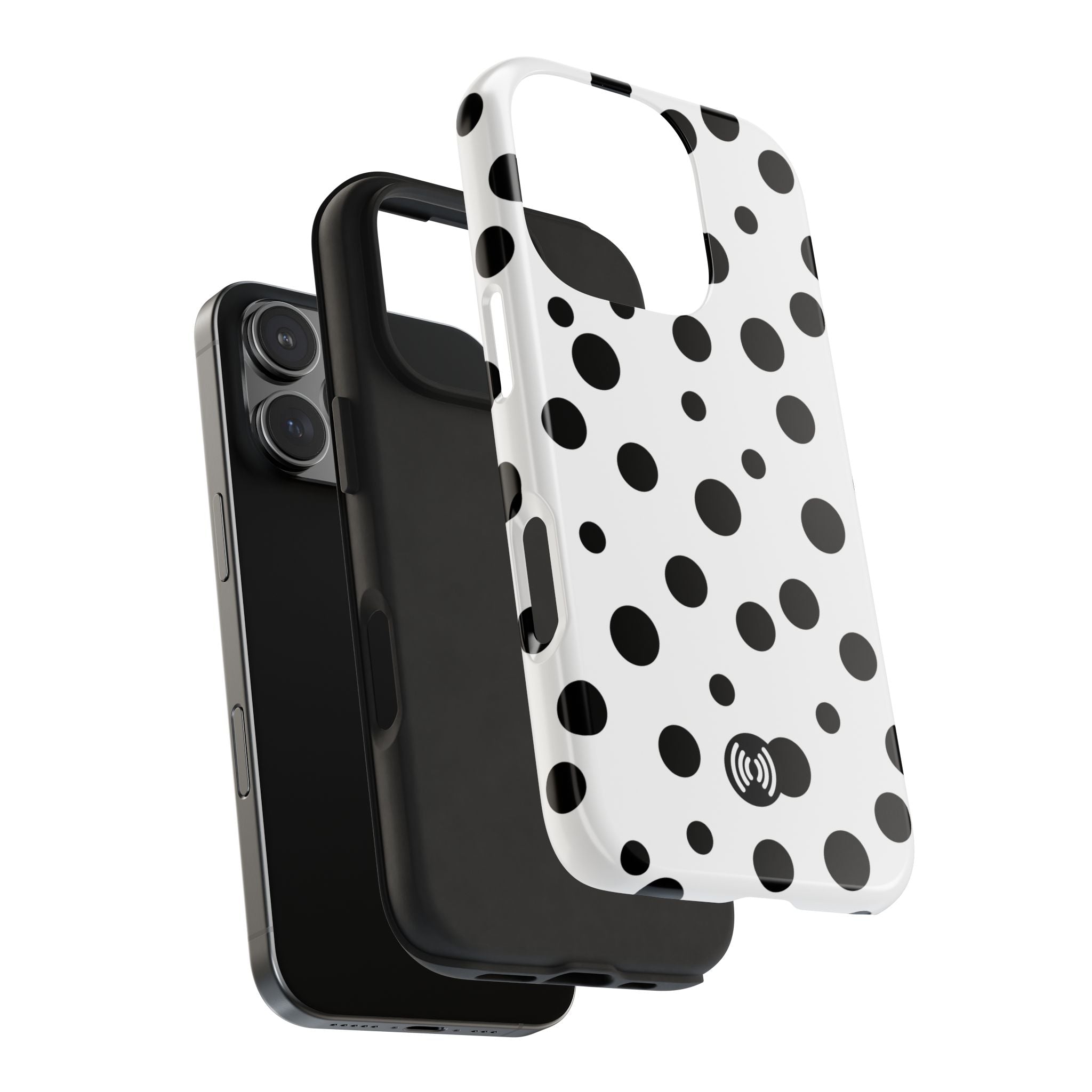 White & Black Dot Phone Case for iPhone & Samsung