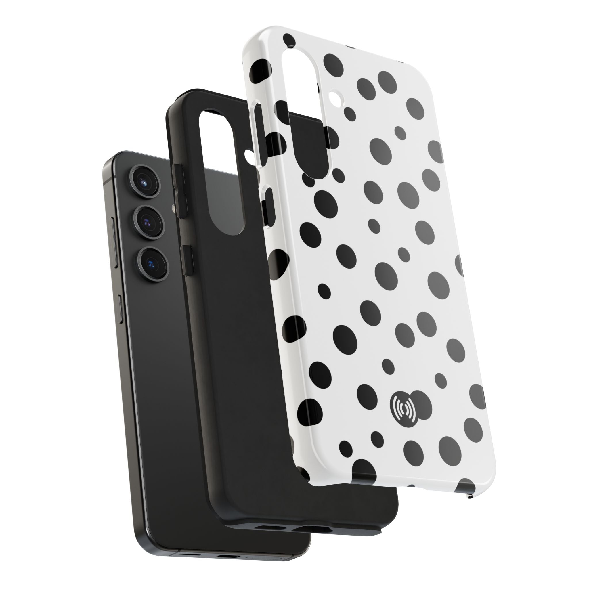 White & Black Dot Phone Case for iPhone & Samsung