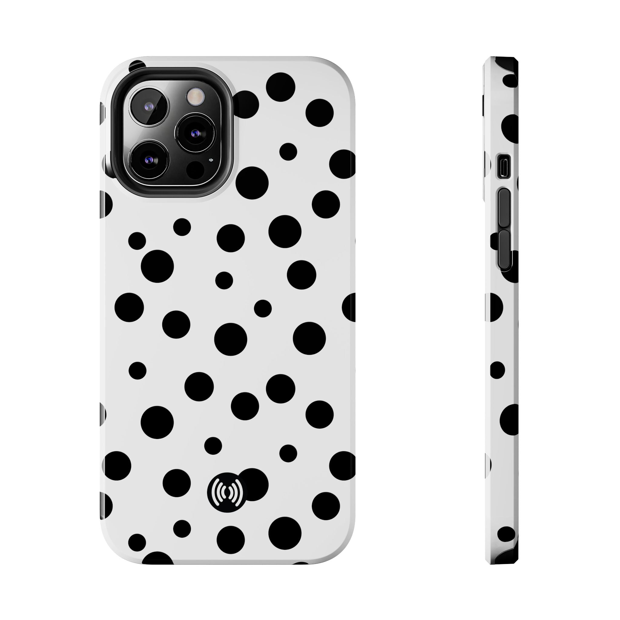 White & Black Dot Phone Case for iPhone & Samsung