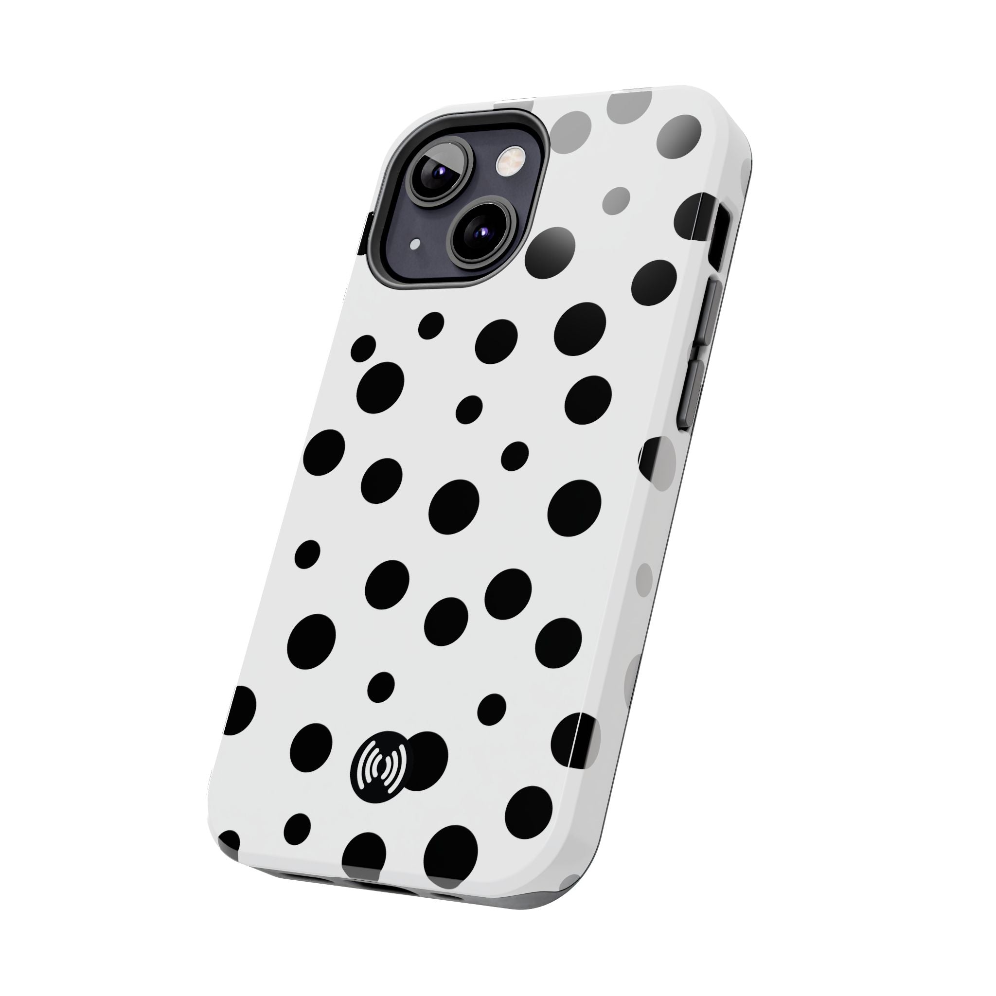 White & Black Dot Phone Case for iPhone & Samsung