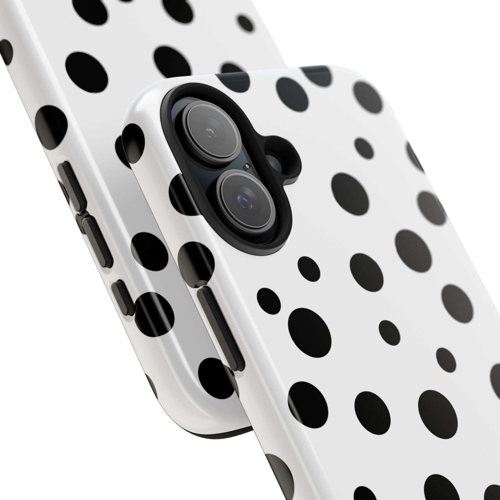 White & Black Dot Phone Case for iPhone & Samsung