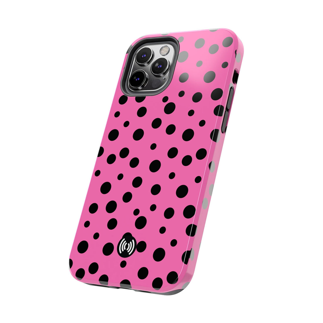 Hot Pink & Black Dot Phone Case for iPhone & Samsung