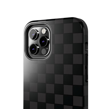 Black & Gray Checkered Pattern Phone Case for iPhone & Samsung