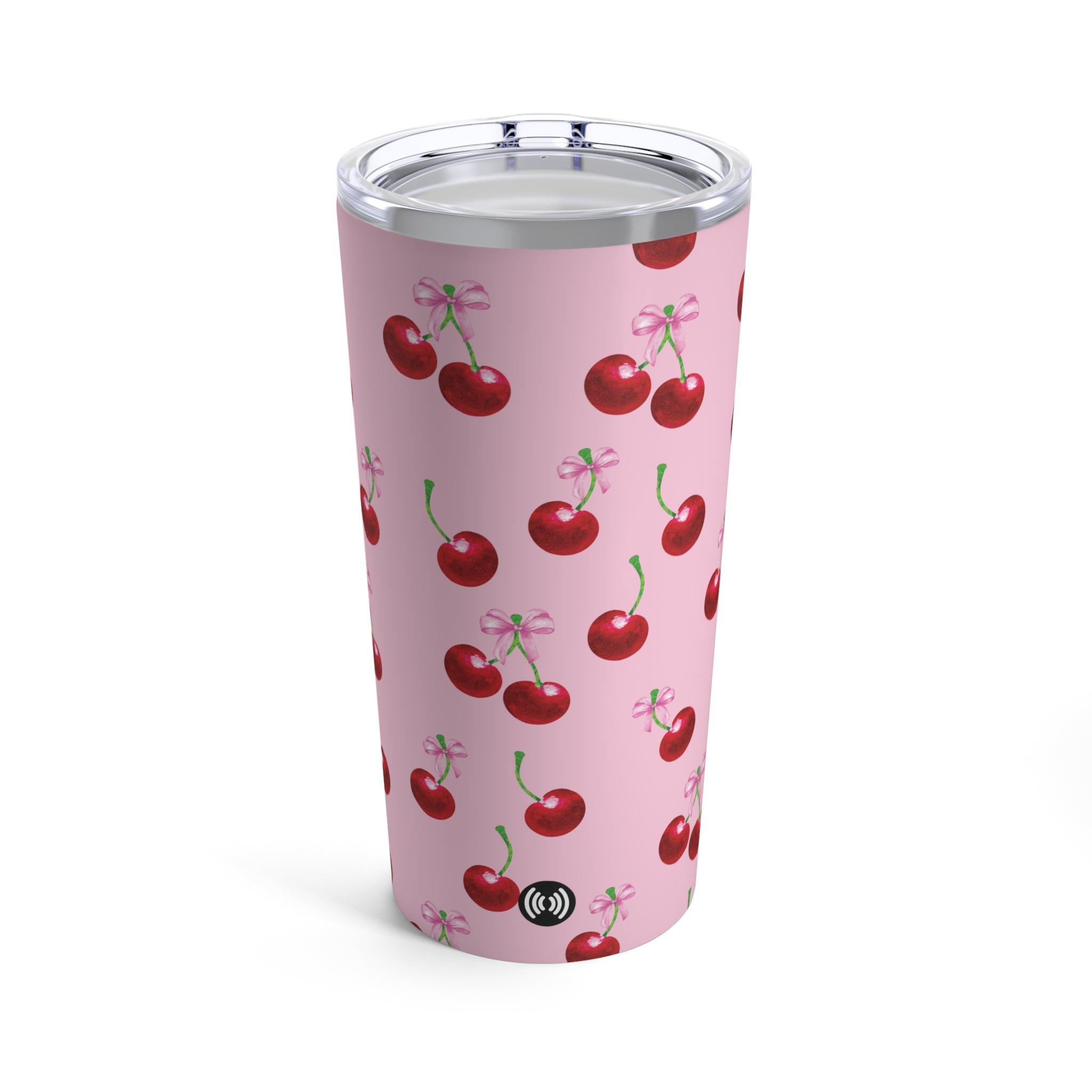 Cute Pink Cherry & Bow 20oz Insulated Tumbler - Stainless Steel, Hot & Cold Beverage Travel