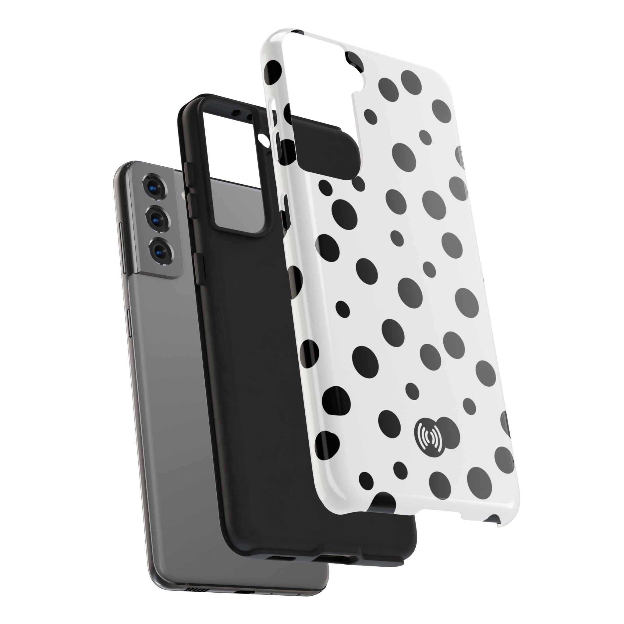 White & Black Dot Phone Case for iPhone & Samsung