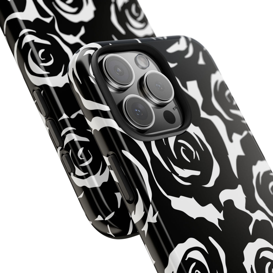 Black & White Rose Phone Case – Stylish Floral Protection