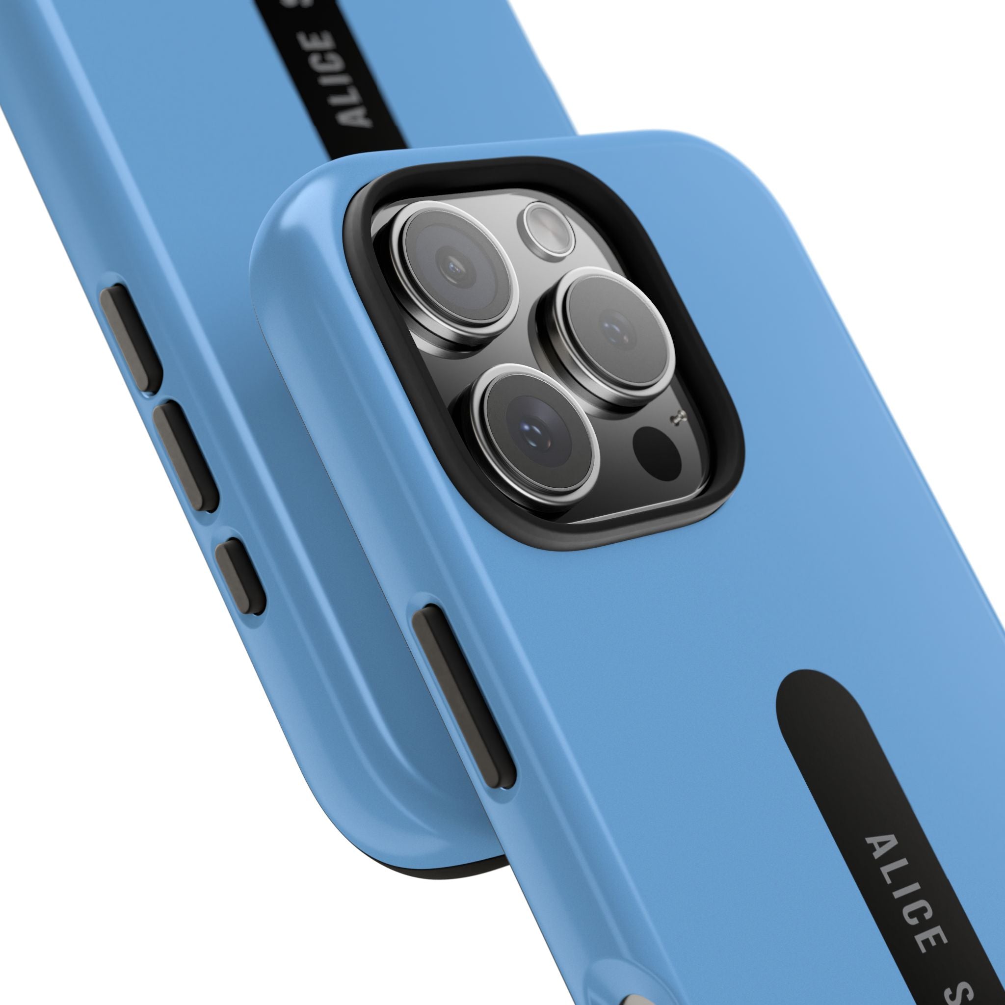 Custom Sky Blue Phone Case with Name for iPhone & Samsung