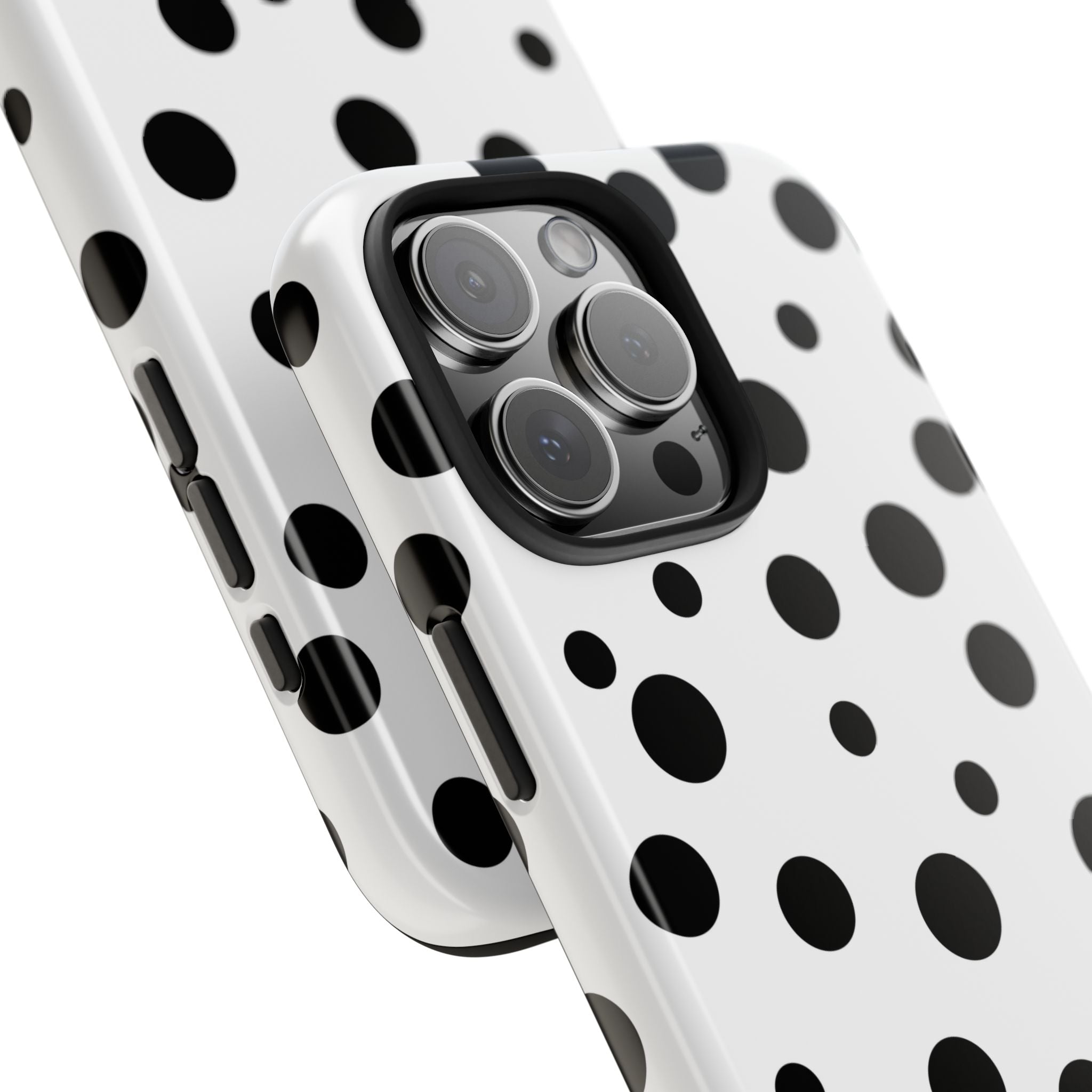 White & Black Dot Phone Case for iPhone & Samsung