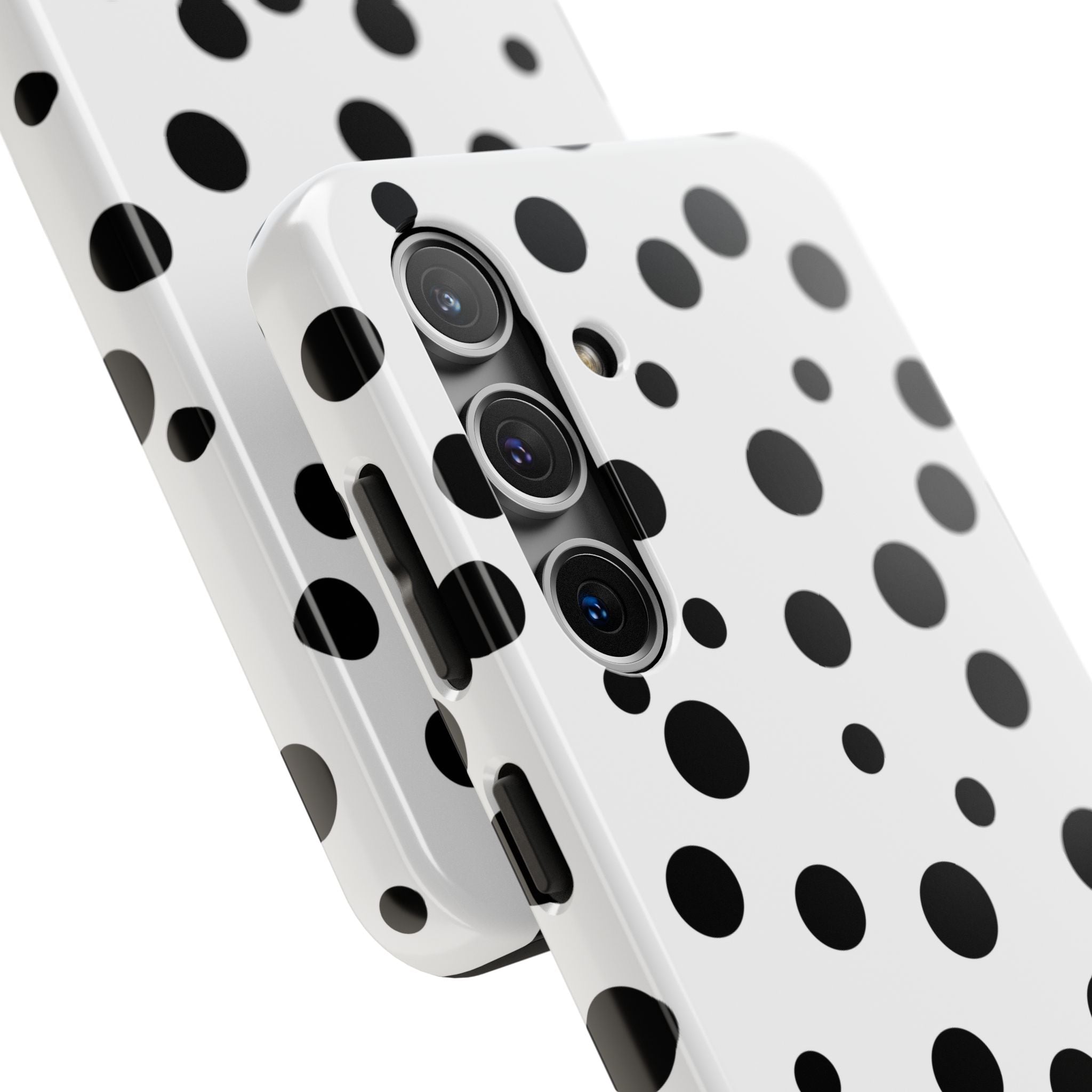 White & Black Dot Phone Case for iPhone & Samsung