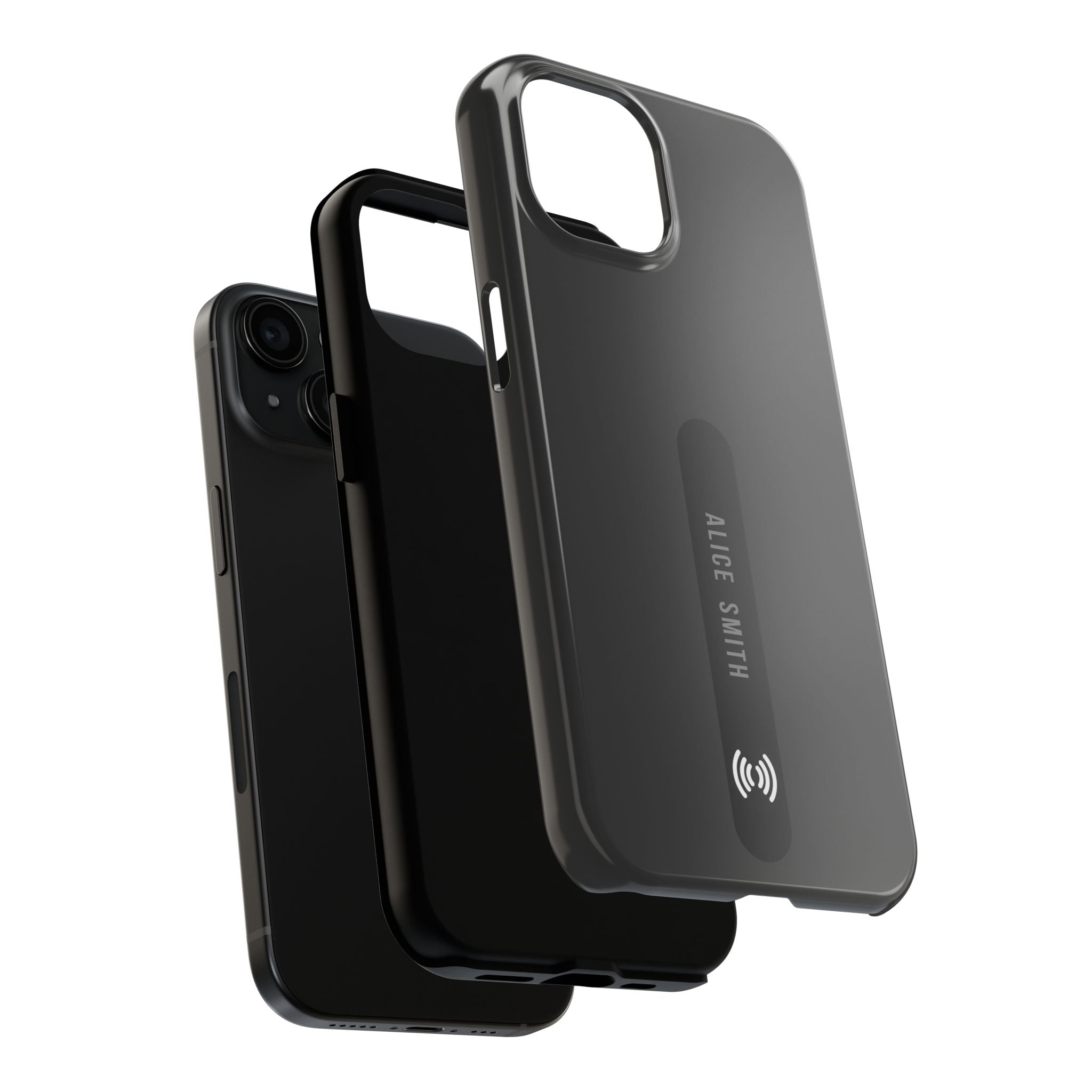 Custom Grey Phone Case with Name for iPhone & Samsung