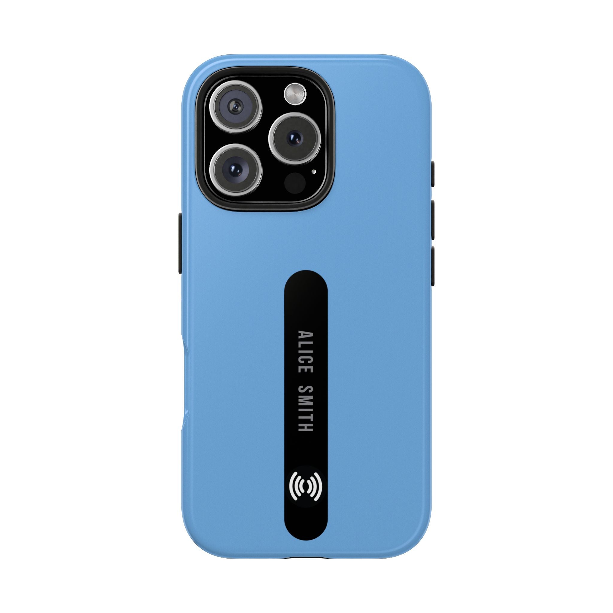 Custom Sky Blue Phone Case with Name for iPhone & Samsung