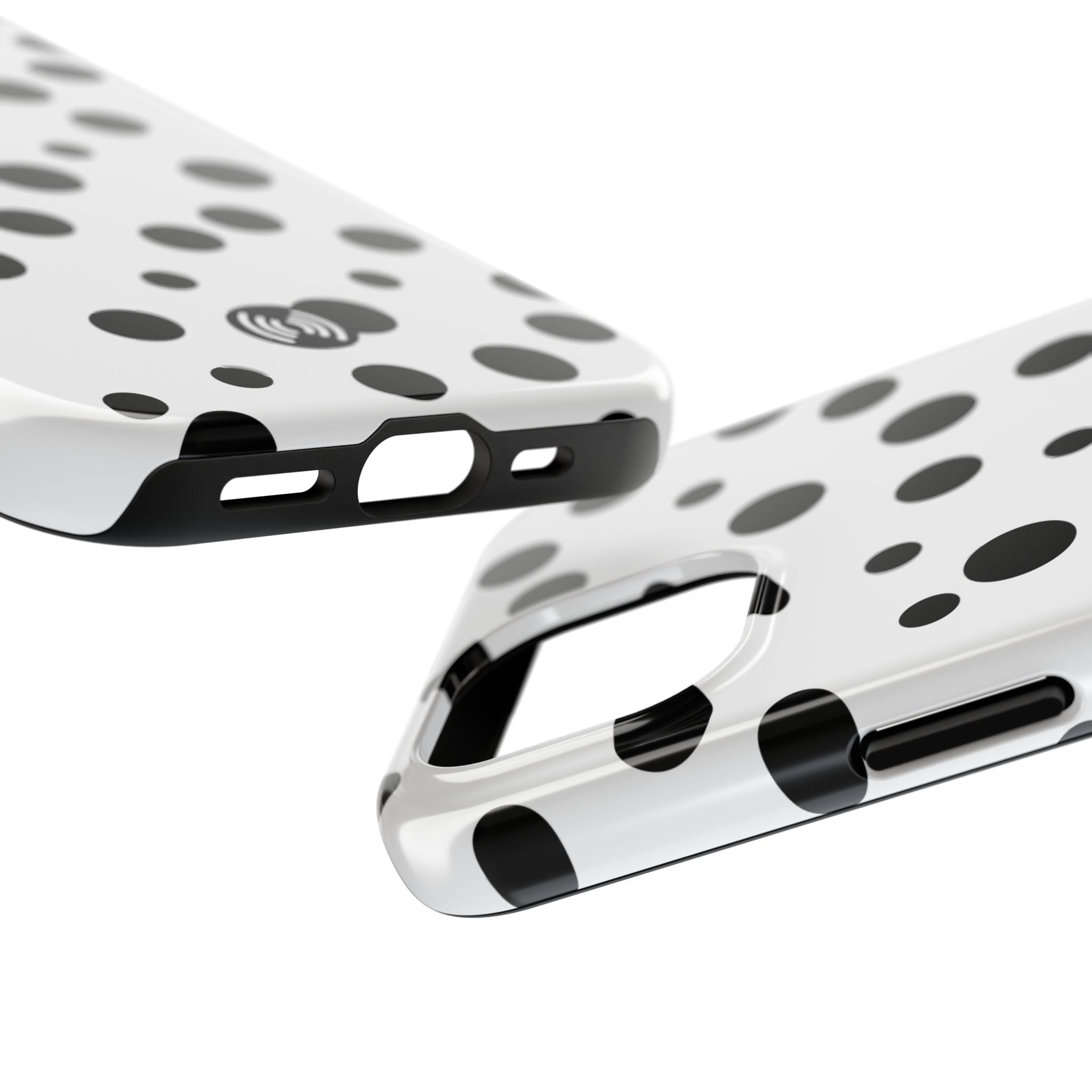 White & Black Dot Phone Case for iPhone & Samsung