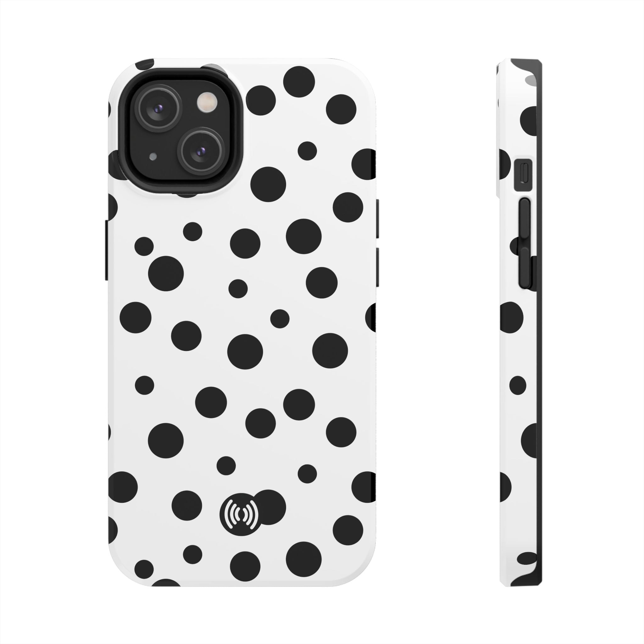 White & Black Dot Phone Case for iPhone & Samsung