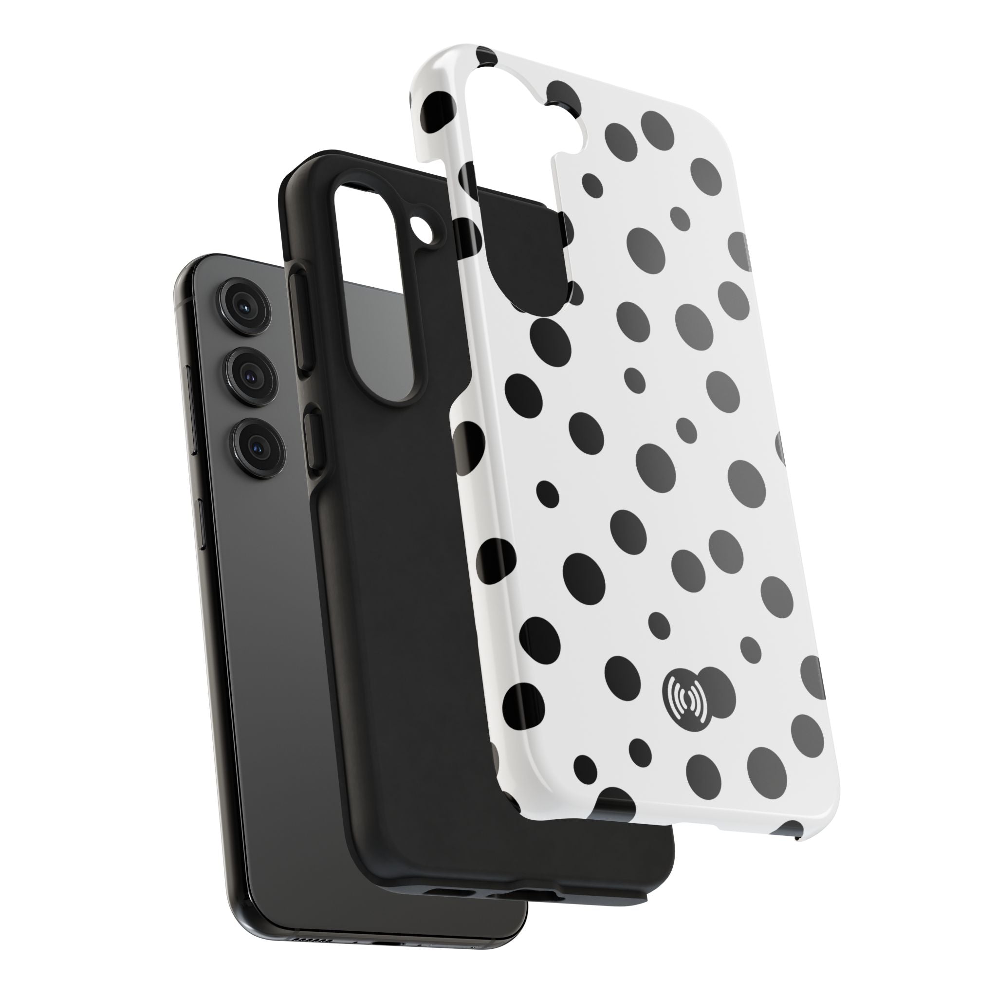 White & Black Dot Phone Case for iPhone & Samsung