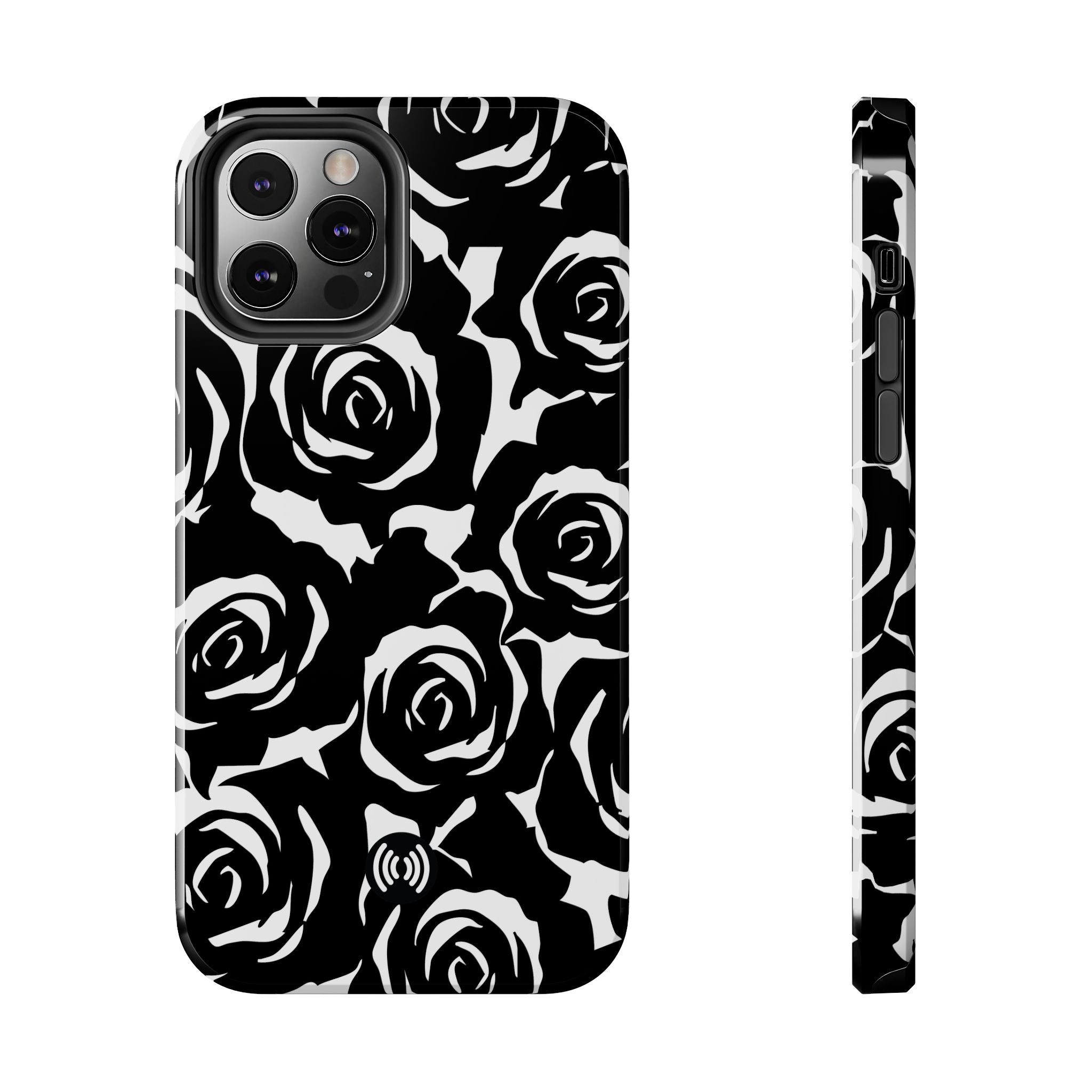 Black & White Rose Phone Case – Stylish Floral Protection