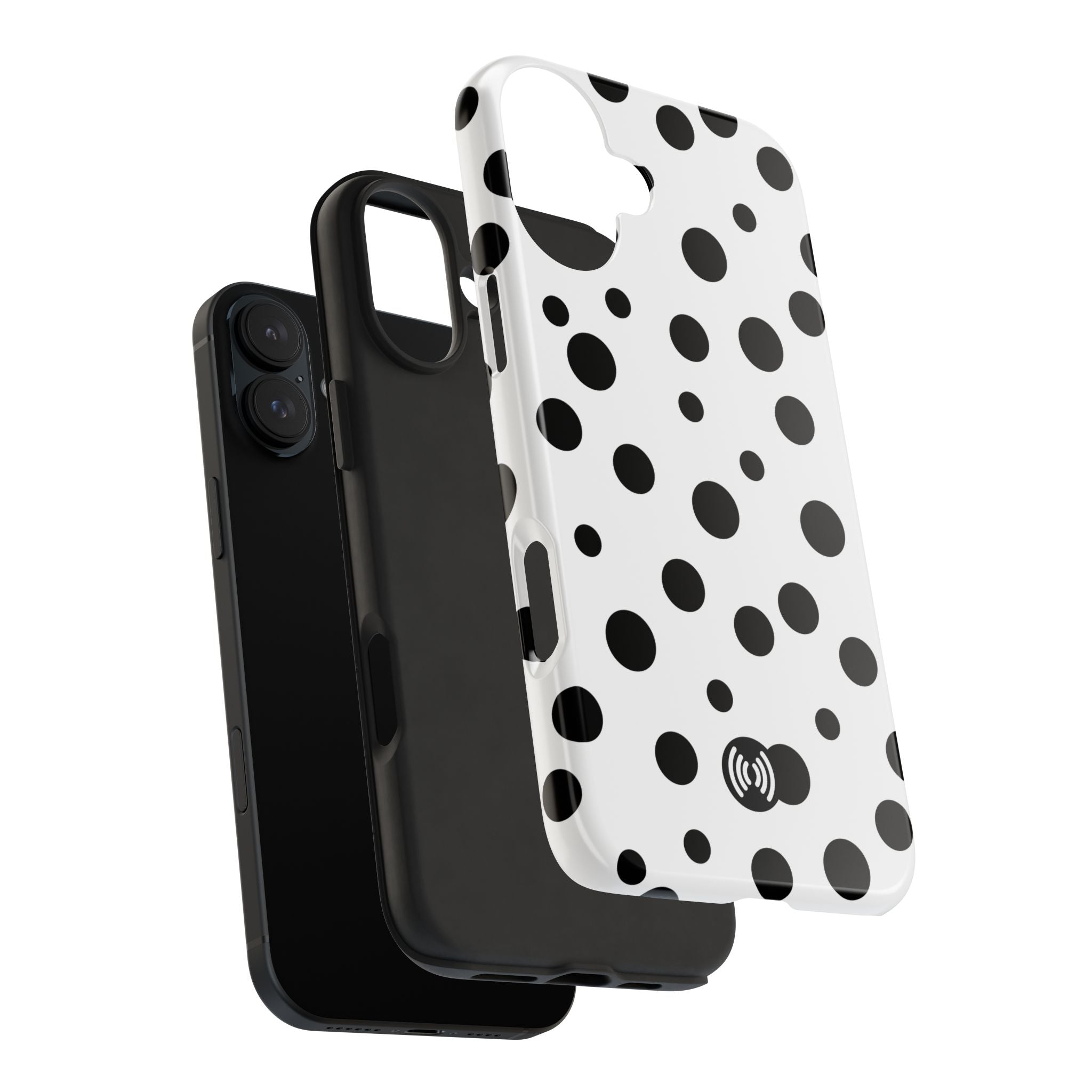 White & Black Dot Phone Case for iPhone & Samsung