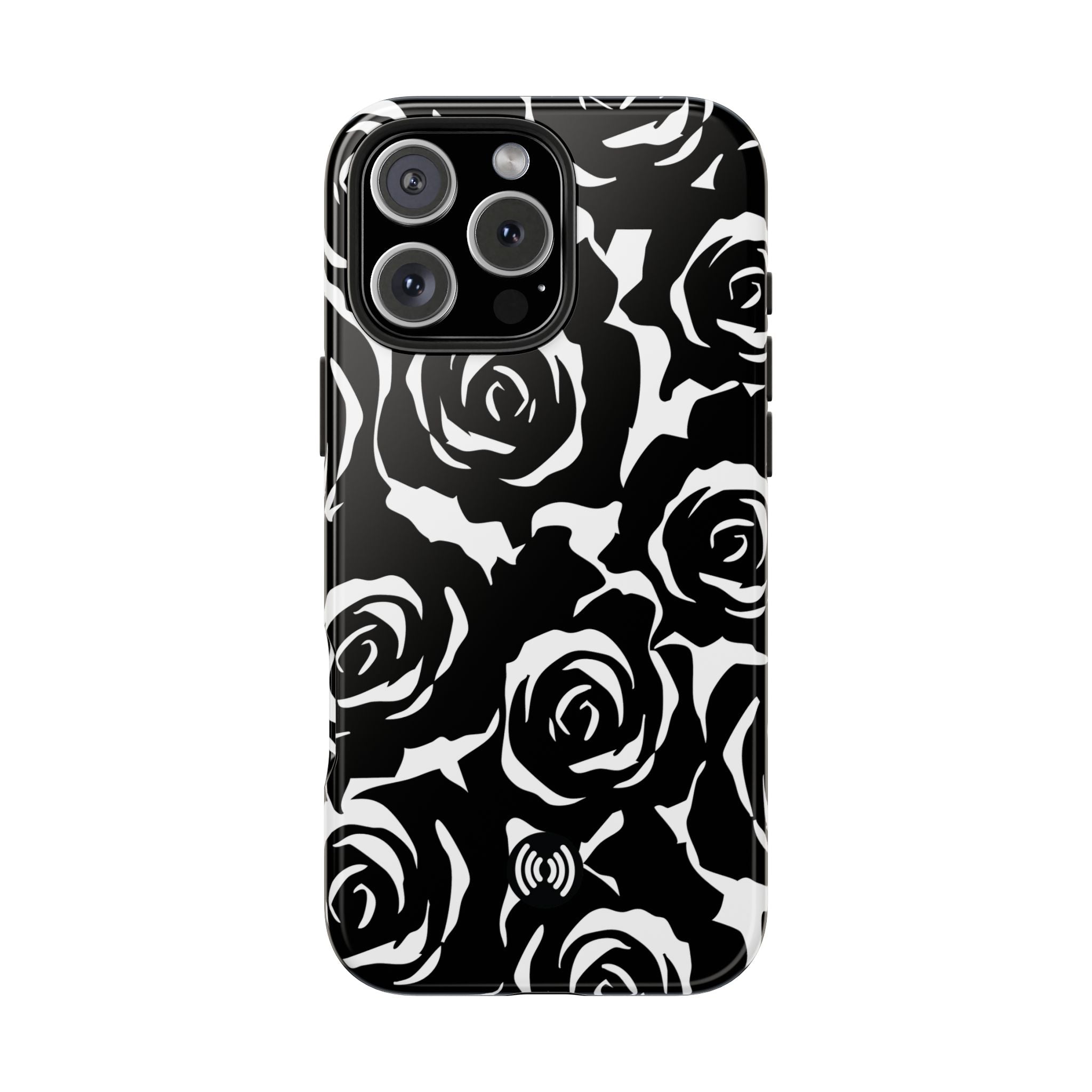 Black & White Rose Phone Case – Stylish Floral Protection