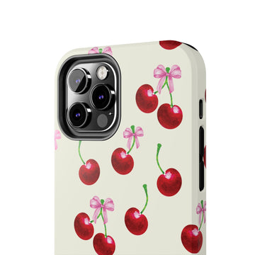 Ivory Cherries & Pink Bows Phone Case for iPhone & Samsung