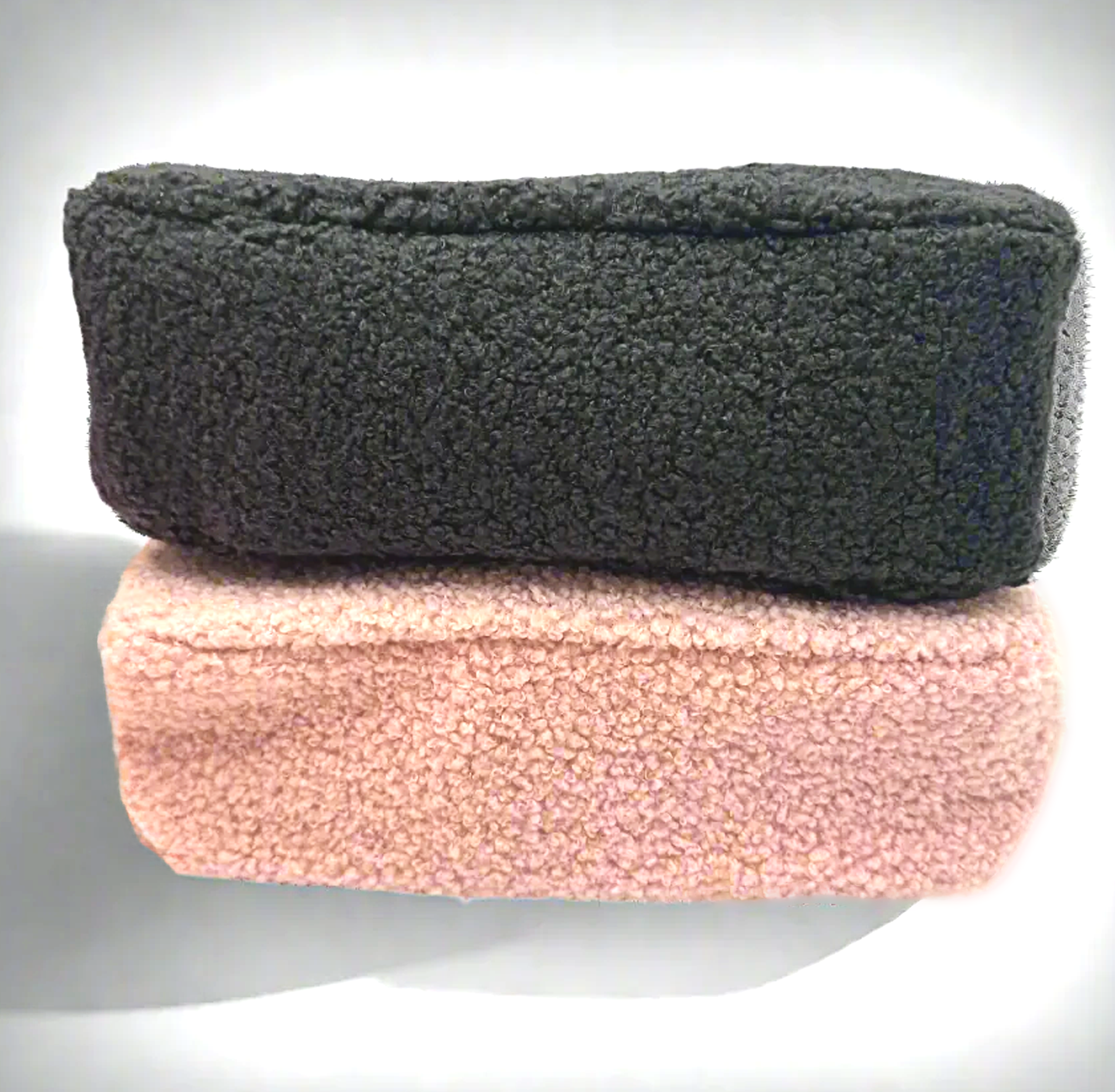 Custom Embroidered Teddy Fur Pouch Makeup Bag