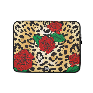 Leopard with Rose Laptop Sleeve