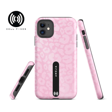 Personalized Pink Leopard Tough iPhone case