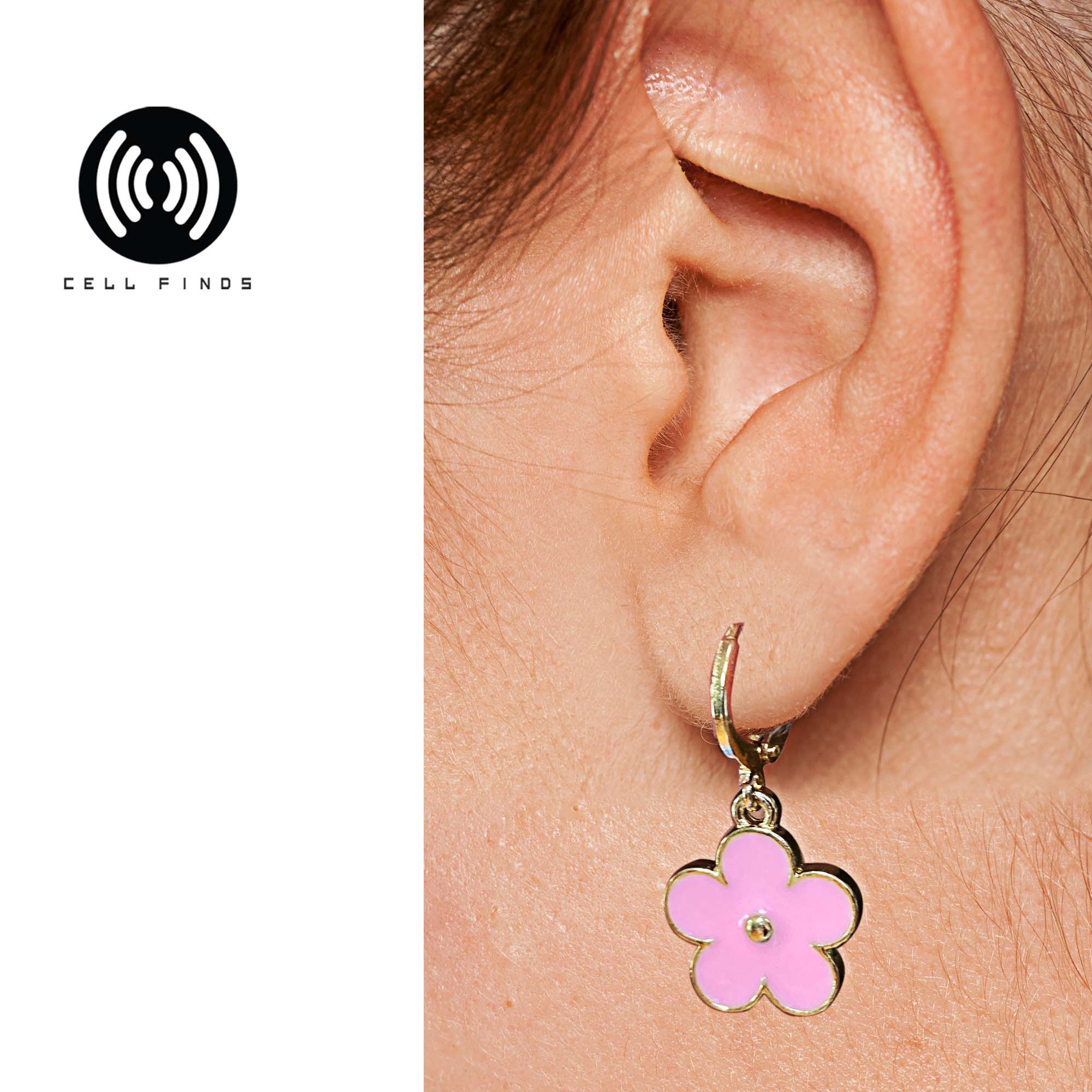 Cute Pink Flower Fashion Earrings