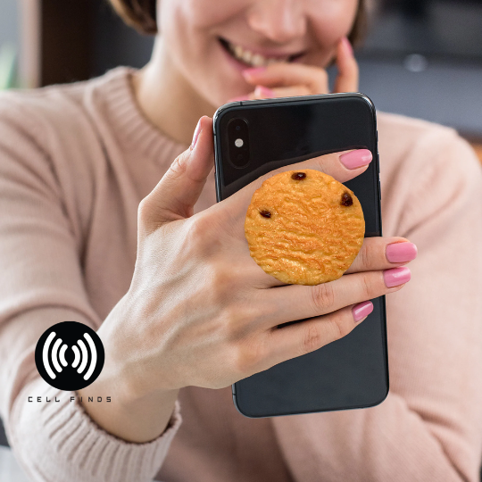 Realistic Chocolate Cookie Cell Phone Grip & Stand Fits All Phones