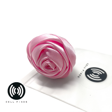 Satin Cloth Rose Flower Cell Phone Grip and Phone Stand