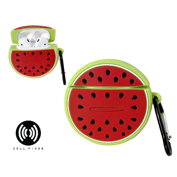 Cute Airpods 2nd Generation AirPod Case Watermelon Silicone Charging Case with Clip