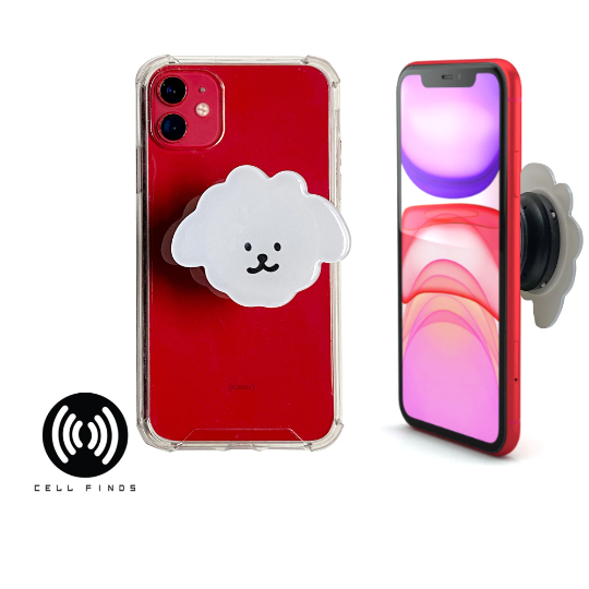 Resin Dog Cell Phone Grip & Stand, Fits All Cell Phones
