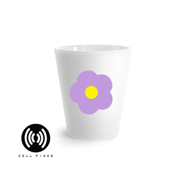 Cute Purple Flower Graphic Latte Mug