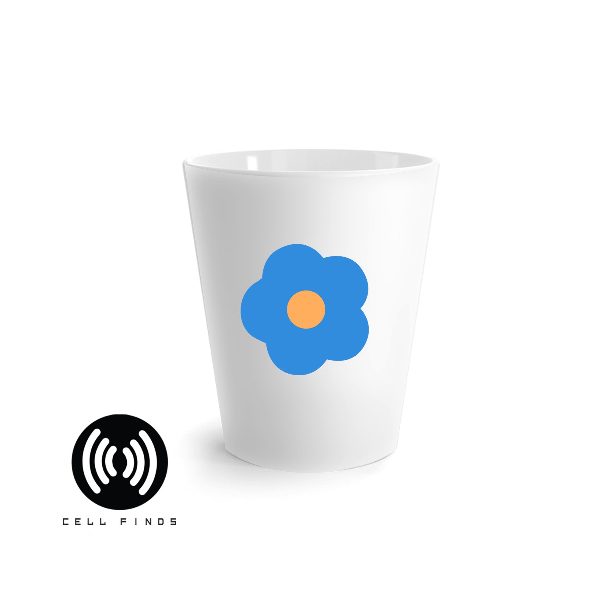 Blue Flower Latte Mug, 12oz