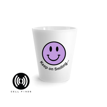 Cute Purple Happy Face Keep on Smiling Graphic Latte Mug