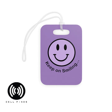 Purple Happy Face keep on smiling Luggage Tags