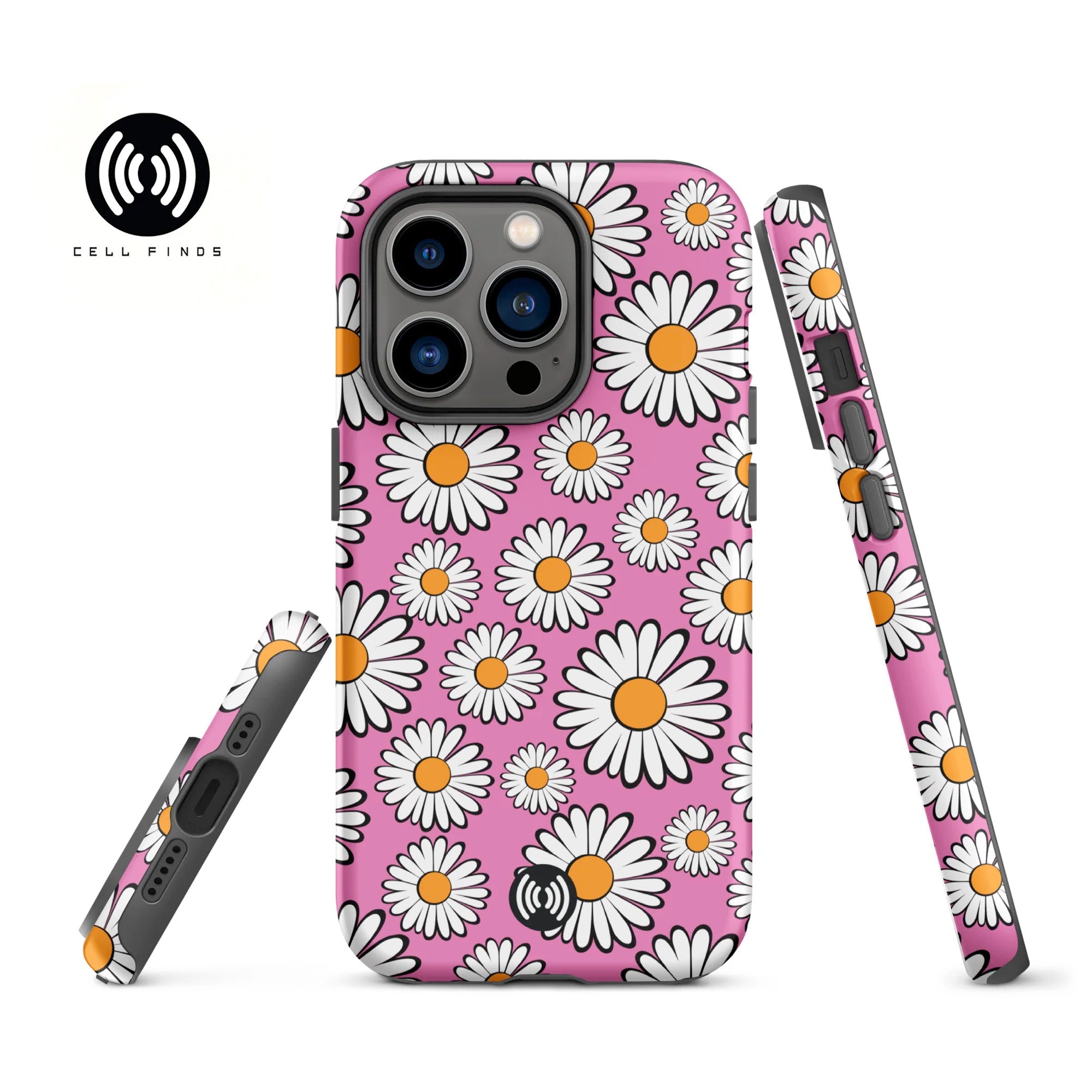 White Daisy Flower Pink Tough Case for iPhone®