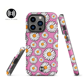 White Daisy Flower Pink Tough Case for iPhone®