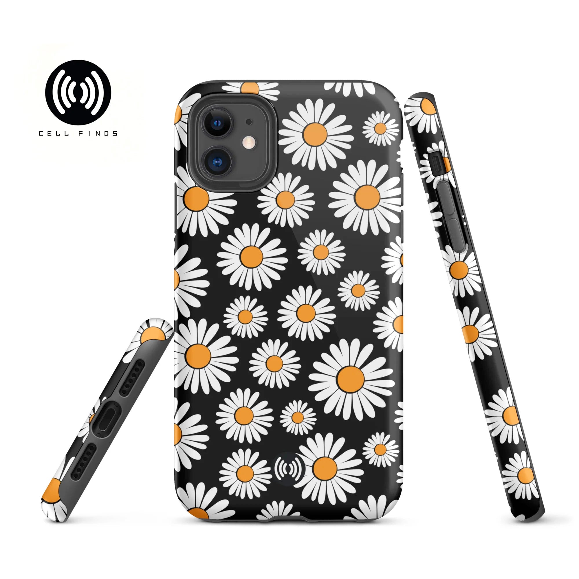 White Daisy Black and White Tough Case for iPhone®