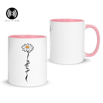 Mom Mug with Color Inside with Daisy Graphic