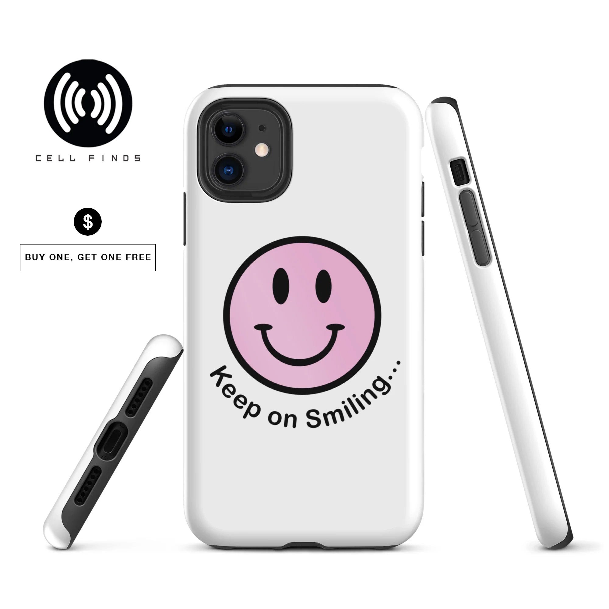 Pink Happy Face iPhone Case - All Sizes