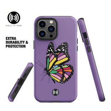 Colorful Butterfly with Light Purple Tough Case for iPhone®