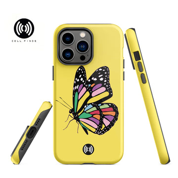 Cute Colorful Butterfly with Yellow Background Tough Case for iPhone®